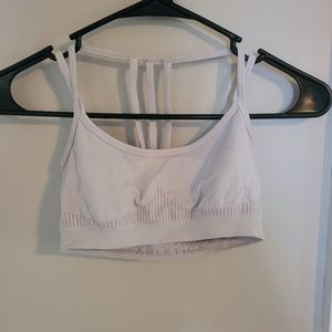 Fabletics White Strappy Back Sports Bra